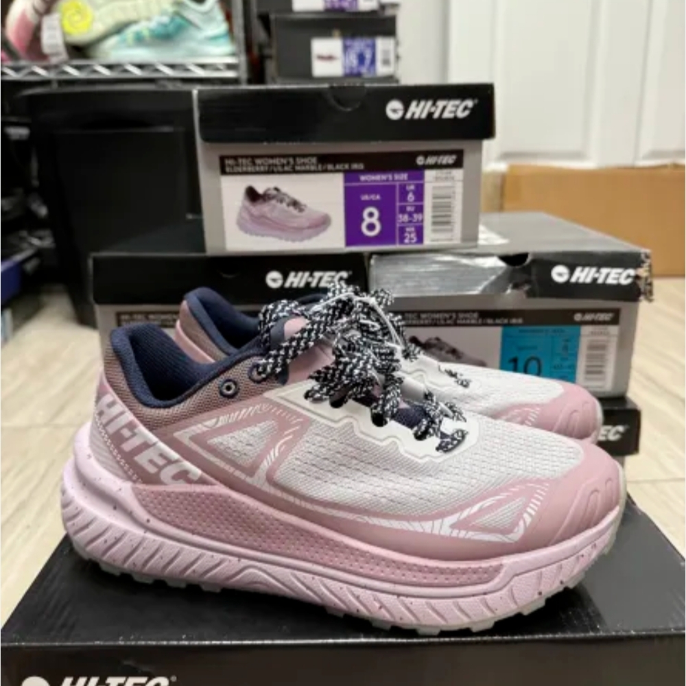 Hi-Tec Pink and White Athletic Shoes for Performance